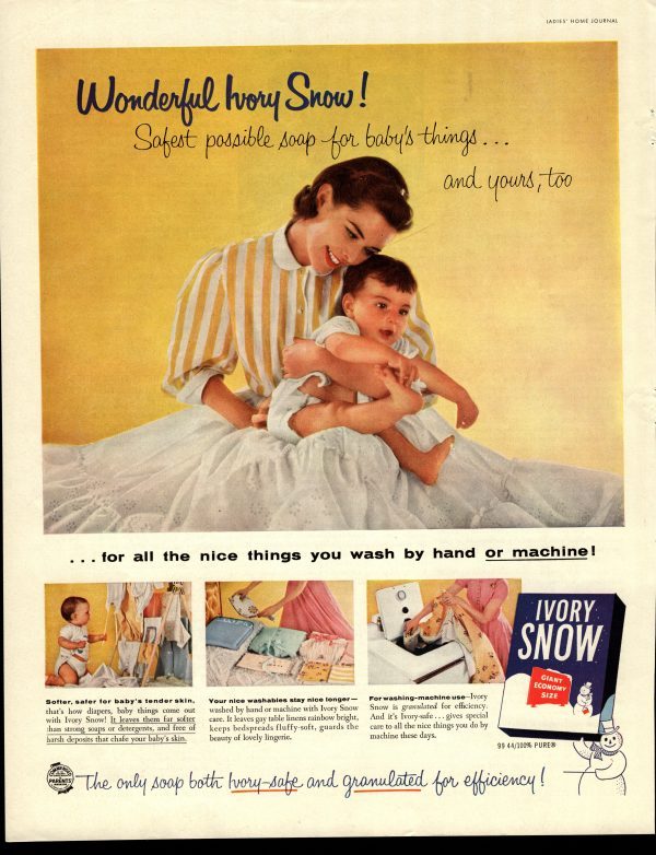 1956 Ivory Snow Collectible Advertisement: 99 44/100 Pure, Just Like ...
